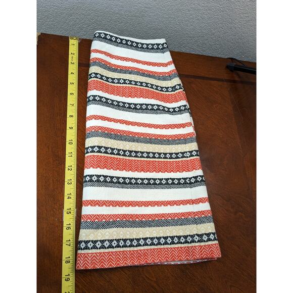 Loft Aztec Pencil Skirt 00 Petite Pink Black Striped Boho Print Lined Mini Short - Picture 7 of 9